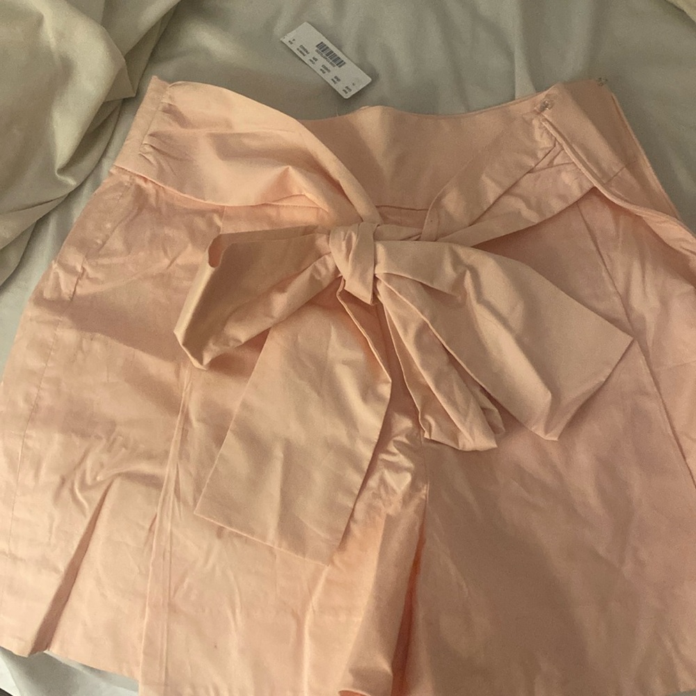 J crew dressy pink shorts w/ big bow.